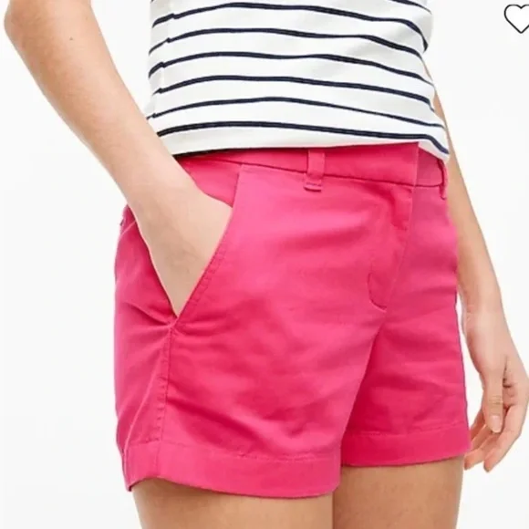 J. CREW Hot Pink Classic Chino Shorts Size 10 - Picture 4 of 9